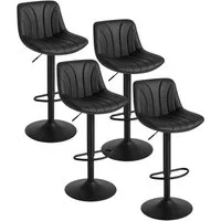 VASAGLE Barhocker Barstuhl, Küchenhocker, höhenverstellbar, um 360° drehbar (4 St., 4er Set), 46,5 x 43 x (88-108) cm (T x B x H), für Esszimmer, Küche