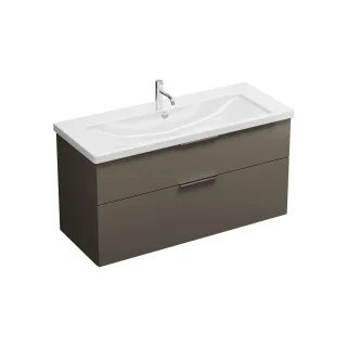 Burgbad Keramik Waschtisch-Set Eqio Grau Hochglanz/Alpinweiss, SEYQ123F2010C0001 SEYQ123F2010C0001