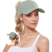 LuxusKollektion Baseball Cap Baseballkappe Damen Pferdeschwanz Mesh atmungsaktiv Sommer Armeegrün