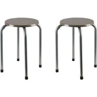 BURI Hocker Stapelhocker cappuccino 2er-Set Stapelstuhl Partyhocker Gästehocker