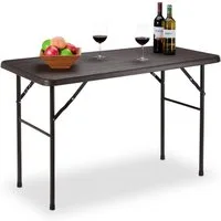 relaxdays Klapptisch Eckiger Gartentisch Holzoptik, braun