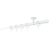 ondeco Gardinenstange Rundrohr Deckenabstand 4cm Kappe, Ø 20 mm, 1-läufig-läufig, Wunschmaßlänge, Bohren, verschraubt