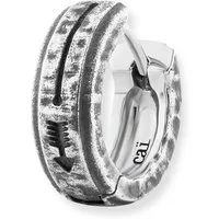 CAÏ Single-Creole 925 Sterling Silber rhodinert matt oxidiert