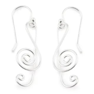 Notenschl?ssel Ohrringe aus 925 Silber
