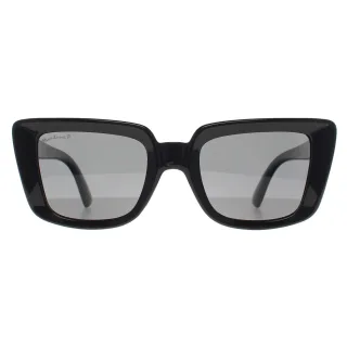 Montana Rectangle Womens Shiny Black Smoke Polarized MP193
