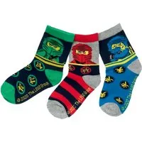 LEGO® Freizeitsocken LEGO NINJAGO Socken Set 3 Paar Kindersocken Kinder Strümpfe für Jungen Ninja BUNT Gr.23 24 25 26 27 28 29 30 31 32 33 34