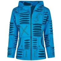Mein Style Sweatjacke Baumwoll Patch Jacke türkis (1 Stück, 1-tlg., 1 Stück) kann als Jacke oder Pullover getragen werden