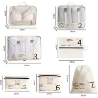 Creliv Kofferorganizer Kofferorganizer Set (7-tlg),ideal für Reise und Urlaub,wasserdicht (Set, 7er-Pack), Komplettes Set, Premium-Material: