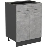 Vicco Unterschrank R-Line, Beton/Anthrazit, 60 cm mit Schublade, ohne Arbeitsplatte (1-St)