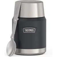 THERMOS Thermobehälter ICON FOOD JAR, Thermobehälter für Essen, spülmaschinenfest, Edelstahl, Kunststoff, Silikon, (1-tlg), 0,47l, 10h heiß & 24h kalt, dicht & auslaufsicher, mit Löffel