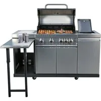 El Fuego Kombigrill Augusta, 17 kW Gesamtleistung, auch als Holzkohlegrill verwendbar