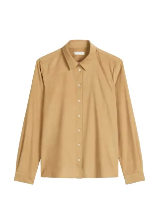Marc OPolo Casual - Feincord-Langarm-Bluse regular braun - Gr. - 38