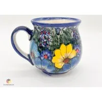 Ceramika Bolesławiecka Kalich Becher Handgefertigte Bunzlauer Keramik Blumen Becher 300 ml