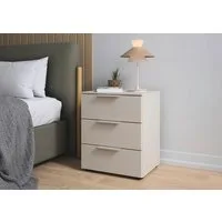 LeGer Home by Lena Gercke Nachtkommode Nachttisch Nachtschrank Nachtkonsole SERINA eleganter Eyecatcher (inkl. SOFT-CLOSE-FUNKTION), mit 3 Schubkästen sowie hochwertigen Metallgriffen MADE IN GERMANY