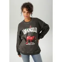 Aniston CASUAL Sweatshirt mit knackigen Kirschen und Schriftzügen bedruckt