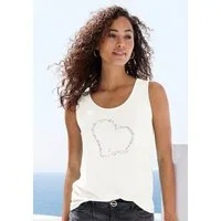 LASCANA Trägertop mit Lascana Herz Print Sommertop aus luftigem Viskose-Stretch