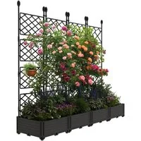 GarveeMore Blumenkasten mit Rankgitter Pflanzenkasten Blumenkasten Rankhilfe