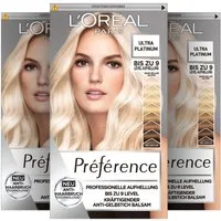 L'ORÉAL PARIS Coloration PRÉFÉRENCE HAARFARBE, Packung, 3-tlg., dauerhafte Haarcoloration mit 100% Grauabdeckung