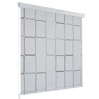 vidaXL Duschvorhang Duschrollo 80x240 cm Quadratmuster Breite 80 cm