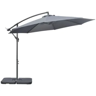 Outsunny Ampelschirm,, Dunkelgrau, Metall, 292x292 cm, Sonnen- & Sichtschutz, Sonnenschirme