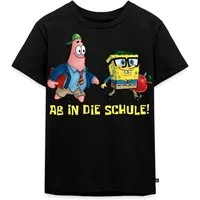 Spreadshirt T-Shirt Spongebob Schwammkopf Mit Patrick Ab In Die Schule Kinder Premium T-Sh (1-tlg)