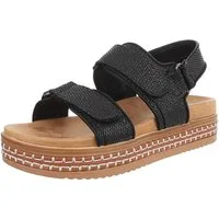 Ital-Design Modische Sommer-Sandalen mit verstellbaren Riemen Plateausandaletten (89542902) Flach Plateausandaletten in Schwarz