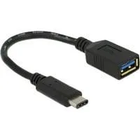 USB 3.2 Gen 1 Adapter, USB-C Stecker > USB-A Buchse schwarz, 15cm