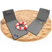 BigDean Gartenliege Strandmatte 2er Set gepolsterte Strandliege klappbar verstellbare, Set, 2 St., Liegen, Ultraleicht, Klappbar, Wasserabweisend & Schmutzabweisend