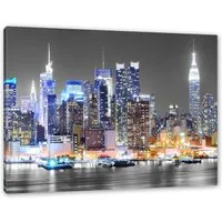 Pixxprint Leinwandbild New York Skyline, New York Skyline (1 St), Leinwandbild fertig bespannt, inkl. Zackenaufhänger