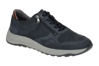 Waldl?ufer 662001 Herrenschuhe K-JOHN blau marine/cognac bequeme Schn?r Halbs...