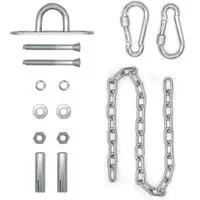 AMANKA Hängesessel Kette mit Deckenhaken - 100 cm Schwerlast Verlängerungskette 230 kg (Set), Eisenkette mit Karabinern - Aufhängung Hängestuhl, Schaukel, Boxsack