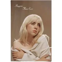Reinders! Poster Billie Eilish, Teenager Zimmer - Beige - 150 gr. Papier - Musik - 61x91,5 cm