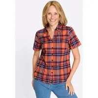 Sieh an! Klassische Bluse Karo-Bluse Kurzarm