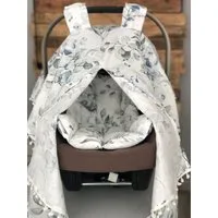 Baby Fancyroom Babyschale Babyschalen Set Sichtschutz Sitzauflage Einschlagdecke Maxi Cosi, ab: ab Geburt, (2-tlg., Sonnenschutz und kuschelige Sitzauflage), Musselin, Ersatz für Einschlagdecke