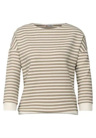 Street One - Gestreiftes Shirt beige - Gr. - 38