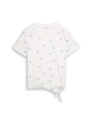 Denim Tom Tailor - T-Shirt mit Stickereien off white shell embroidery - Gr. - L