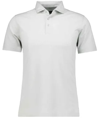RAGMAN - Softknit-Polo fishnet Silbergrau - Gr. - XXL