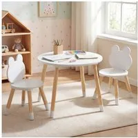 COSTWAY Kindersitzgruppe, (3-tlg), Kindertisch mit 2 Stühlen, ab 3 Jahren