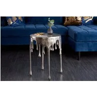 riess-ambiente Beistelltisch LIQUID LINE Ø50cm silber (Einzelartikel, 1-St), Wohnzimmer · Aluminium-Metall · rund · Tropfen-Design · Modern