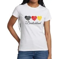 Spreadshirt T-Shirt Deutschland Herz Fußball Fanlook Frauen T-Shirt (1-tlg)