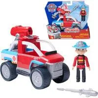 Paw Patrol Fire Rescue - Ryders Rettungsfahrzeug, Spielfahrzeug mit Drohnen-Abwerfer und Ryder Figur