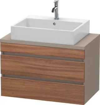 Duravit DuraStyle Konsolenwaschtischunterbau wandhängend Nussbaum & Basalt Matt 800x478x512 mm - DS5 DS530707943