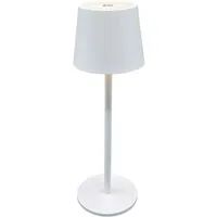 Coen Bakker Deco BV LED Außen-Tischleuchte Portable Light, mehrere Helligkeitsstufen, LED, warmweiß, kaltweiß, neutralweiß, USB dimmbar touch Metall weiß matt 40 LED 26,5cm