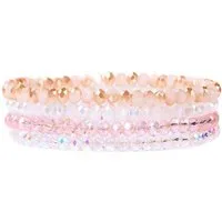 LuxusKollektion Perlenarmband Set Armband Damen Kristall Perlen Mehrschichtiges Boho Schwarz rot2