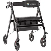 Helavo Rollator H1050, Faltbarer Outdoor-Rollator mit Sitz & Korb. Belastbar bis 226 kg