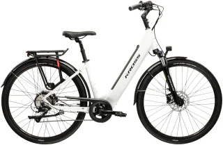 Kross "E-Trekkingbike Damen Trans Hybrid 1.0 28" weiß 8 Gänge" 8 Gang Shimano ACERA M3020 Schaltwerk Kettenschaltung Heckmotor 250 W Pedelec, Elektrofahrrad für Damen