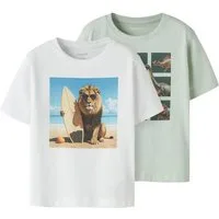 Name It T-Shirt NMMVOTO 2P SS NREG TOP (Packung, 2-tlg) Baumwolle, regular fit