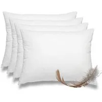 wometo Federkissen 4er Pack, 40x60 cm, Füllung: Federn, Bezug: Baumwolle, 4er Set, OEKO-TEX®, Kissenfüllung Bezug Baumwolle & 100% Federn