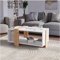 Vicco Couchtisch Aven, Weiß/Goldkraft Eiche, 91.5 x 52 cm (1-St)