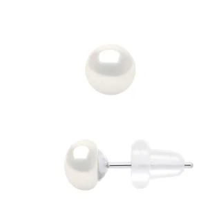 Ohrringe aus echten Süßwasser-Zuchtperlen, Knopfgröße 5–6 mm